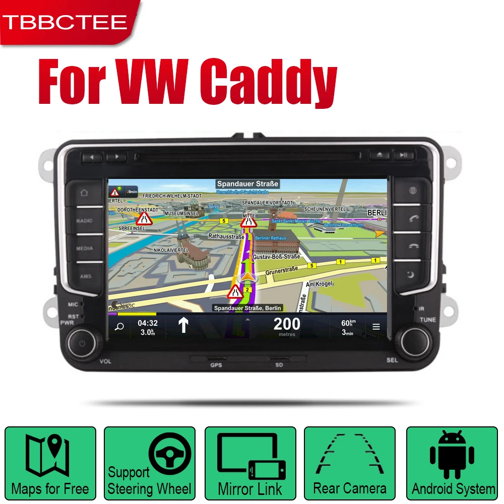 TBBCTEE Авто Радио 2 Din Автомобильный dvd-плеер на основе Android для Volkswagen VW Caddy 2004~ 2013 gps Навигация BT Wifi карта мультимедийная система