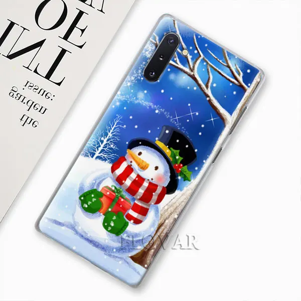 Счастливый новогоднее; рождественское чехол для samsung Galaxy Note 10 плюс 8 9 S10 S9 плюс S10e A30 A40 A50 A70 жесткий чехол - Цвет: 001