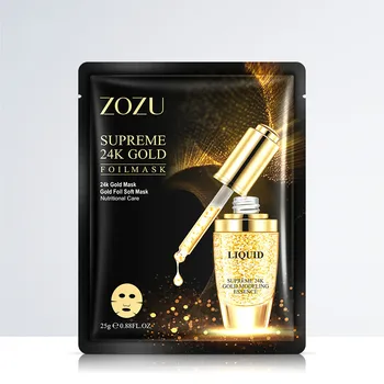 

2000PCS Zozu Anti Aging Face Sheet 24k Gold Collagen Organic Sheet Mask Essence Dope Korea Skin Care Moisturizing Nourishing