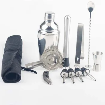 

1 Set of 12pcs Cocktail Mixing Kit Wine Shaker Set Assorted Drink Mixer Bag Organized Tools Bartender Accessories for Bar Party