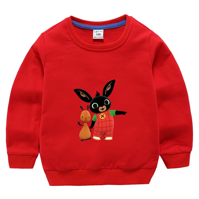 as picture autumnr Boys Girls Bing Rabbit Funny Splicing color Kid O-Neck Tops Children Cartoon T shirt Baby Sweatshirt - Цвет: as picture