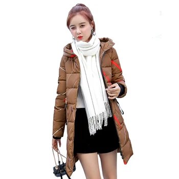 

2020 Pattern Winter Long Jacket Women Hooded Fur Parka Oversize Slim Waist Plus Size Coat Hoody Thick Warm Plus Size S-3XL