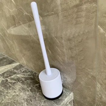 

TPR Durable Bathroom Accessories Replacement Portable Scrub Long Handle Cleaning Tool Toilet Brush Silicone Household items HR