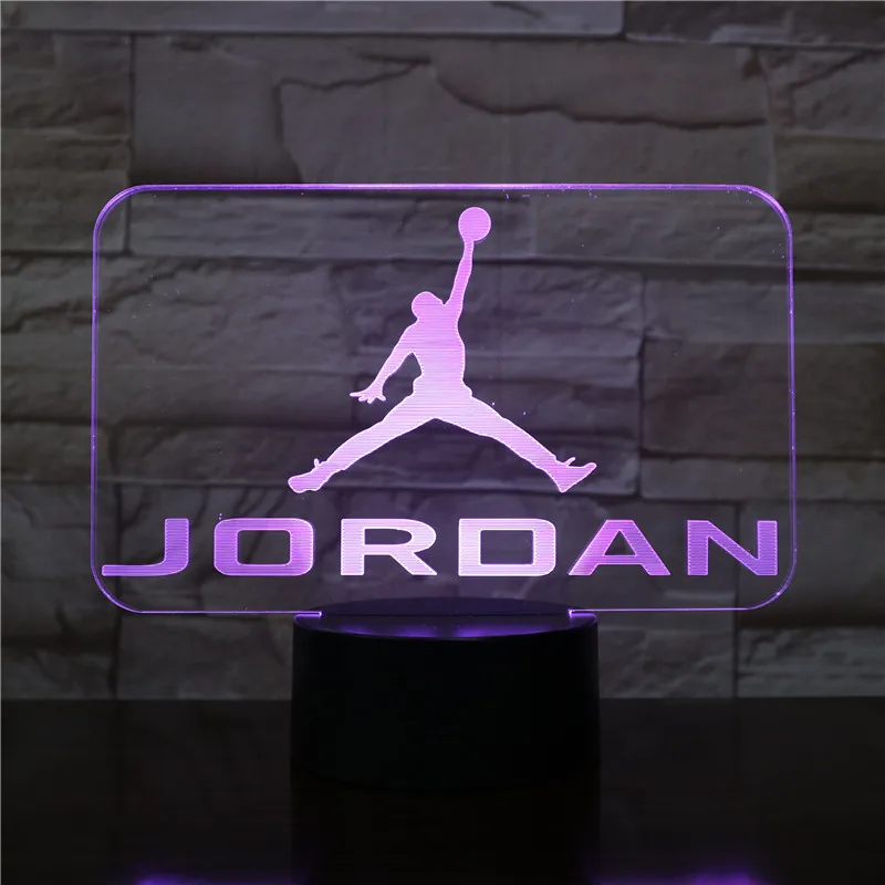 Basketball Michael Jordan Usb 3D Led Night Light Boys Child Kids Fans Birthday Gifts Multicolor RGB