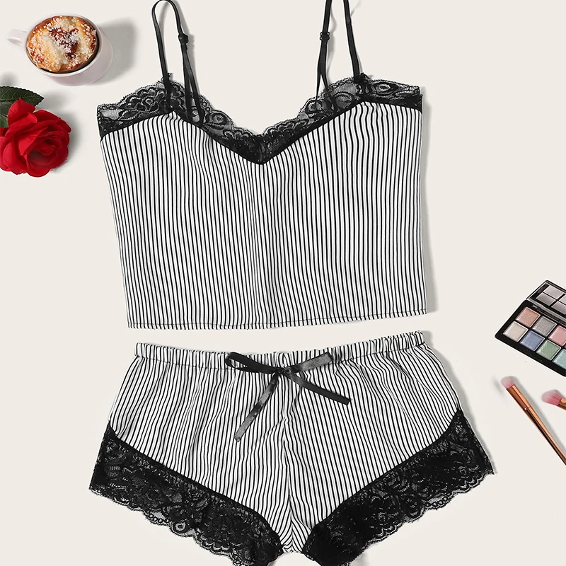 Сексуальное женское белье Babydoll, эротическая одежда для сна, Женский комплект нижнего белья с бантом, кружевные сексуальные топы, шорты, модная ночнушка, пижамный комплект