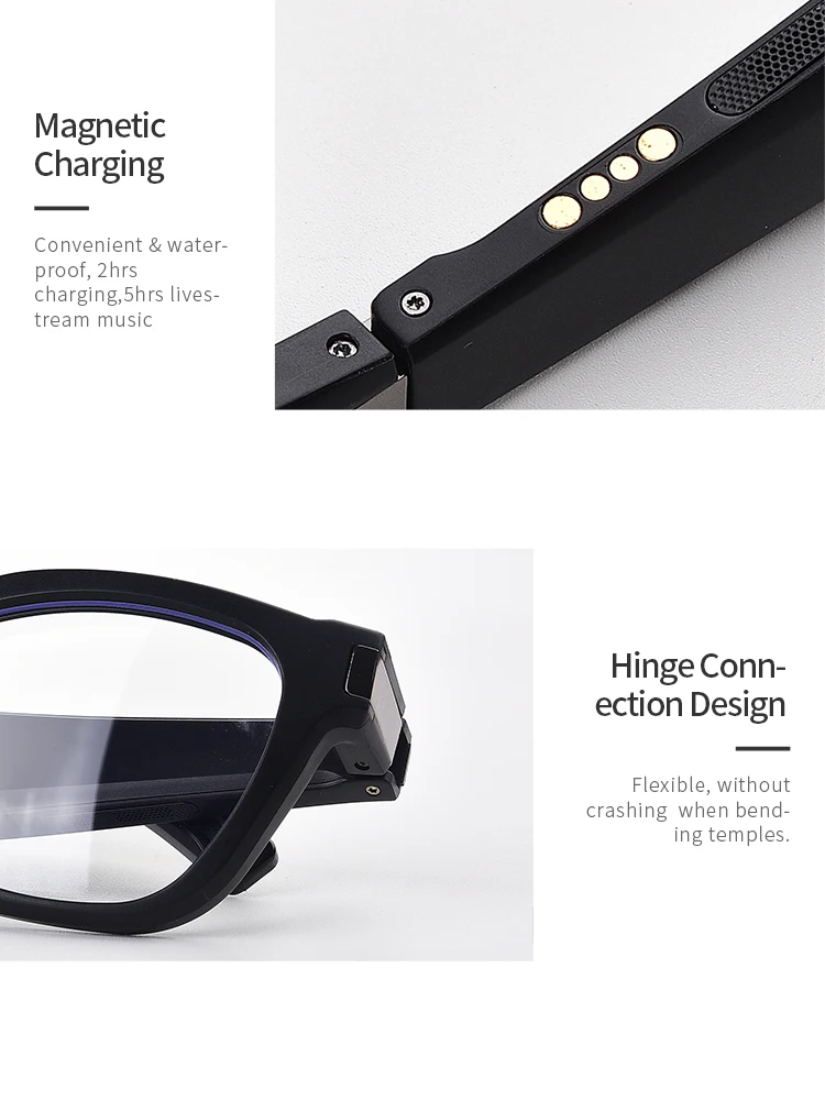 Sem fio bluetooth óculos inteligentes claro anti-azul luz proteção para os olhos