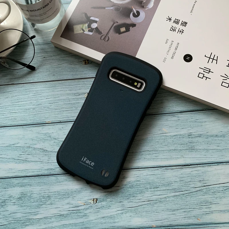 blue Корея Япония iFace PC скраб противоударный чехол для телефона для samsung S10 Plus S10E анти-падение дуги шок чехол для samsung S10 coque чехол s - Цвет: blue