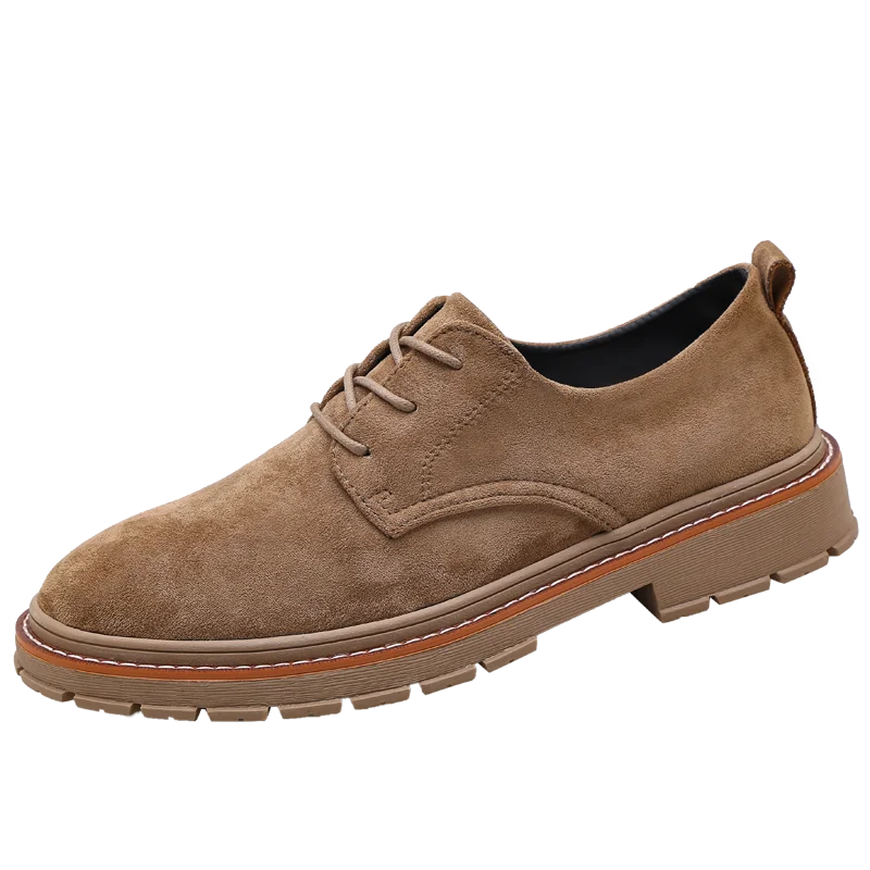 Khaki Men Shoes Tooling Casual Natural Leather Brand Shoes Men Business Casual Office Formal High Quality Shoes Comfy Zapatos Hombre - Цвет: Khaki