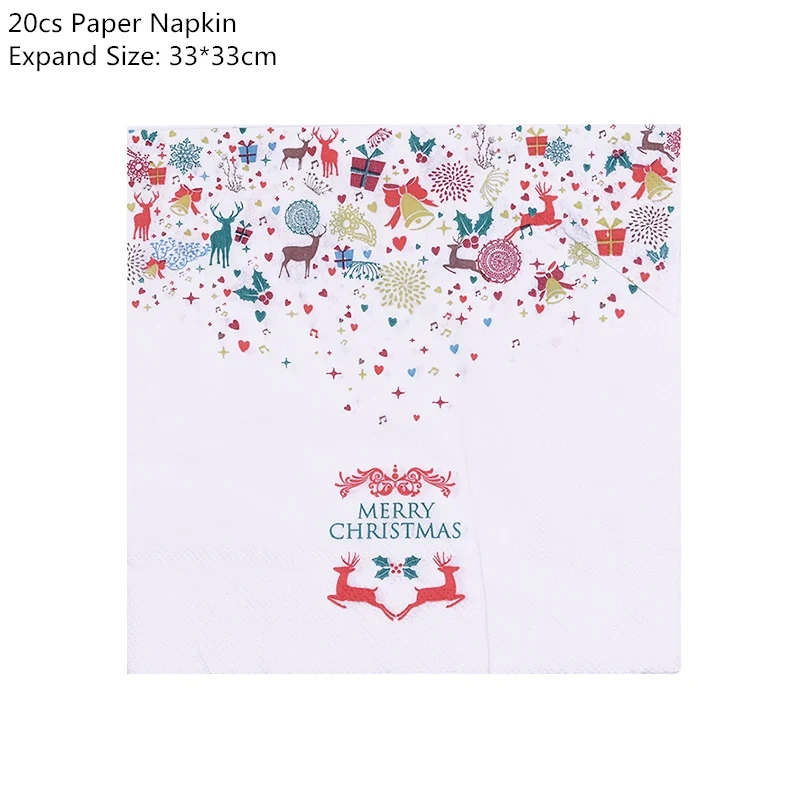 20pcs napkink2 20 шт Рождественская салфетка Navidad Санта Клаус Снежинка из бумаги салфетка рождественские украшения для дома Рождественская скатерть Декор Navidad - Цвет: 20pcs napkink2