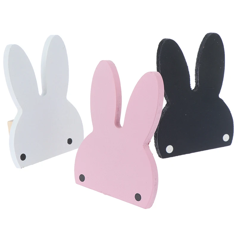 1 PC Cute Rabbit Wooden Hook Clothes Hooks On Wall Decorate Kids Children Room Wall Hanger Hooks home decoration