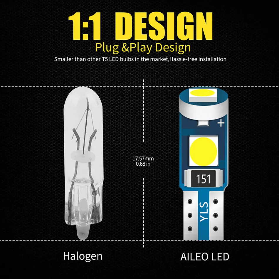 10PCS T5 LED W3W W1.2W 74 286   3030      ڵ  ǥñ   