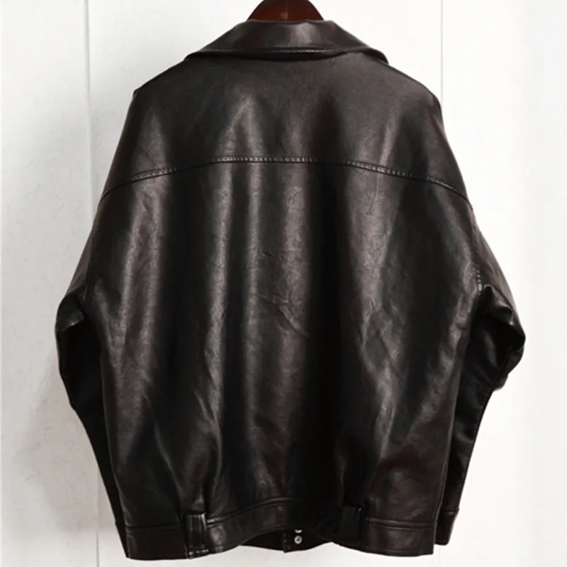 Мужская кожаная куртка пальто осень зима из искусственной кожи большой размер мотоцикл Авиатор Пилот Мужская мотоциклетная куртка пальто Одежда для пар