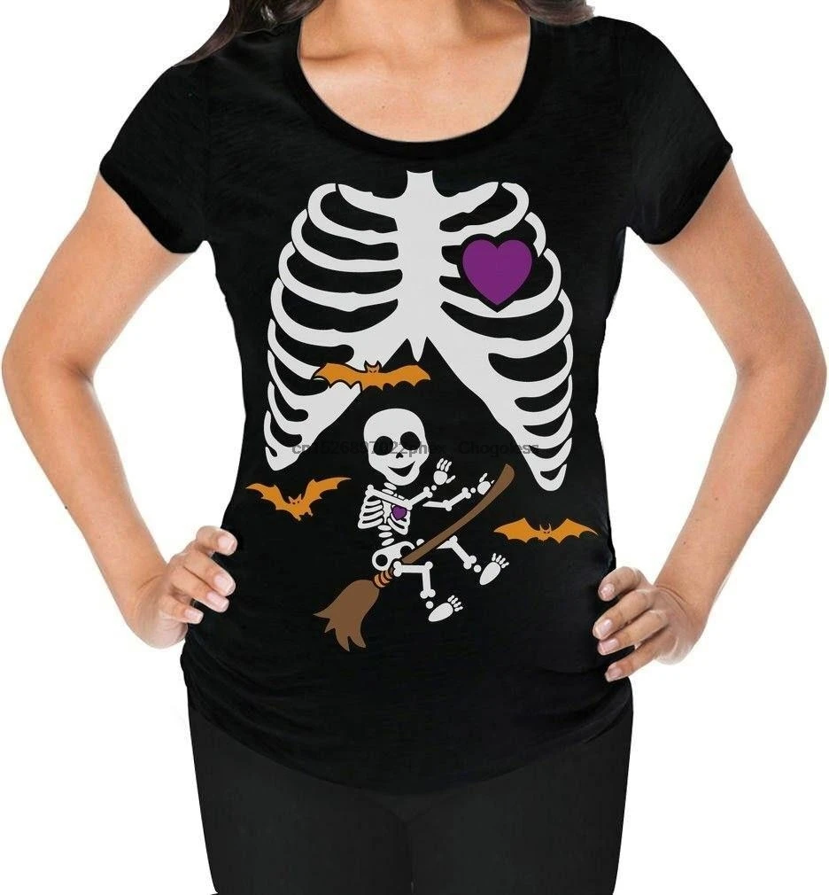 Halloween Pregnant Xray Baby Broom 