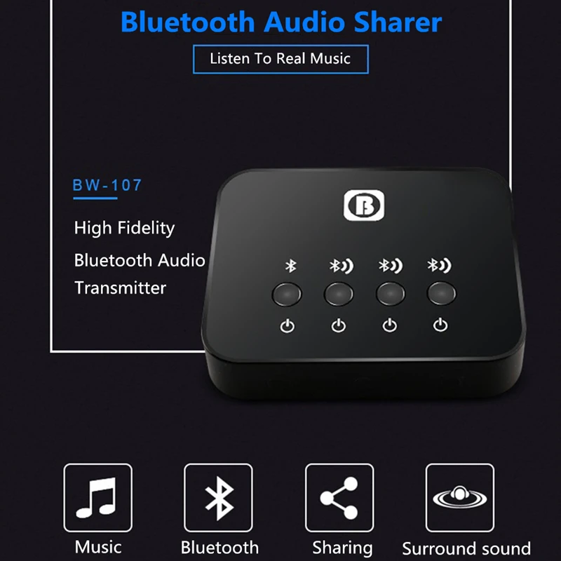 2-в-1 Беспроводной Bluetooth передатчик приемник 3,5 мм Jack стерео аудио высокой точностью воспроизведения звука смешанного типа Bluetooth обмена адаптер