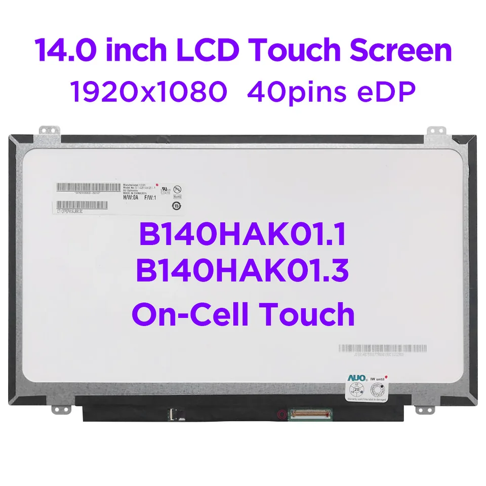 14" B140HAK01.1 LED LCD Touch Screen - FHD 1080P IPS Laptop Display For Acer