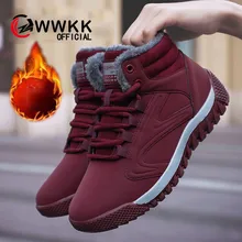 WWKK/мужские зимние ботинки; женские водонепроницаемые теплые ботинки на плоской подошве; коллекция года; зимние кожаные кроссовки; ботильоны на платформе; женская обувь; Botas
