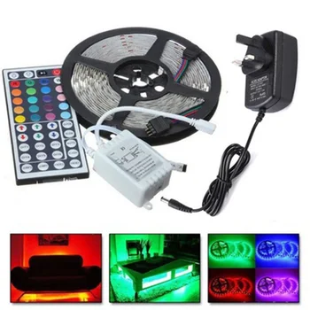 

2pcs 5m Home Decor Wedding Party RGB LED Strip Gift With Infrared Remote Control Flexible No Waterproof Self Adhesive 12V 44-key