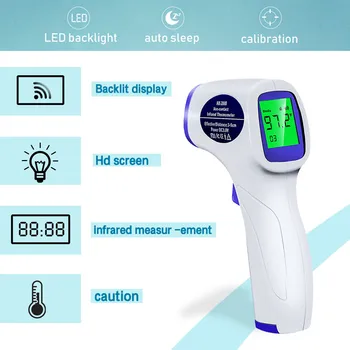 

Digital Infrared Forehead Thermometer LCD IR Thermometer Non-contact IR Infrared Thermometer Temperature Meter with Fever Alarm