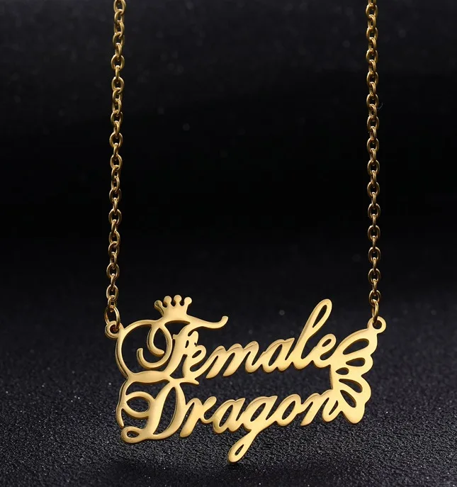 

Gold Color Chain Custom Jewelry Personalized Double Name Pendant Necklace Cursive Nameplate Choker Women Men Bijoux Gift