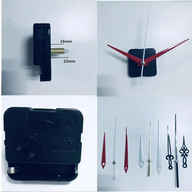 100sets High-quality M2188 22mm Wall Clock Quartz Movement Mechanism with Black Red Gold White Hands DIY Quartz Clock parts