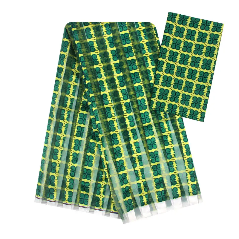 African wax ankara fabric hot selling silk organza fabric ribbon organza fabric for dress 4+2yards