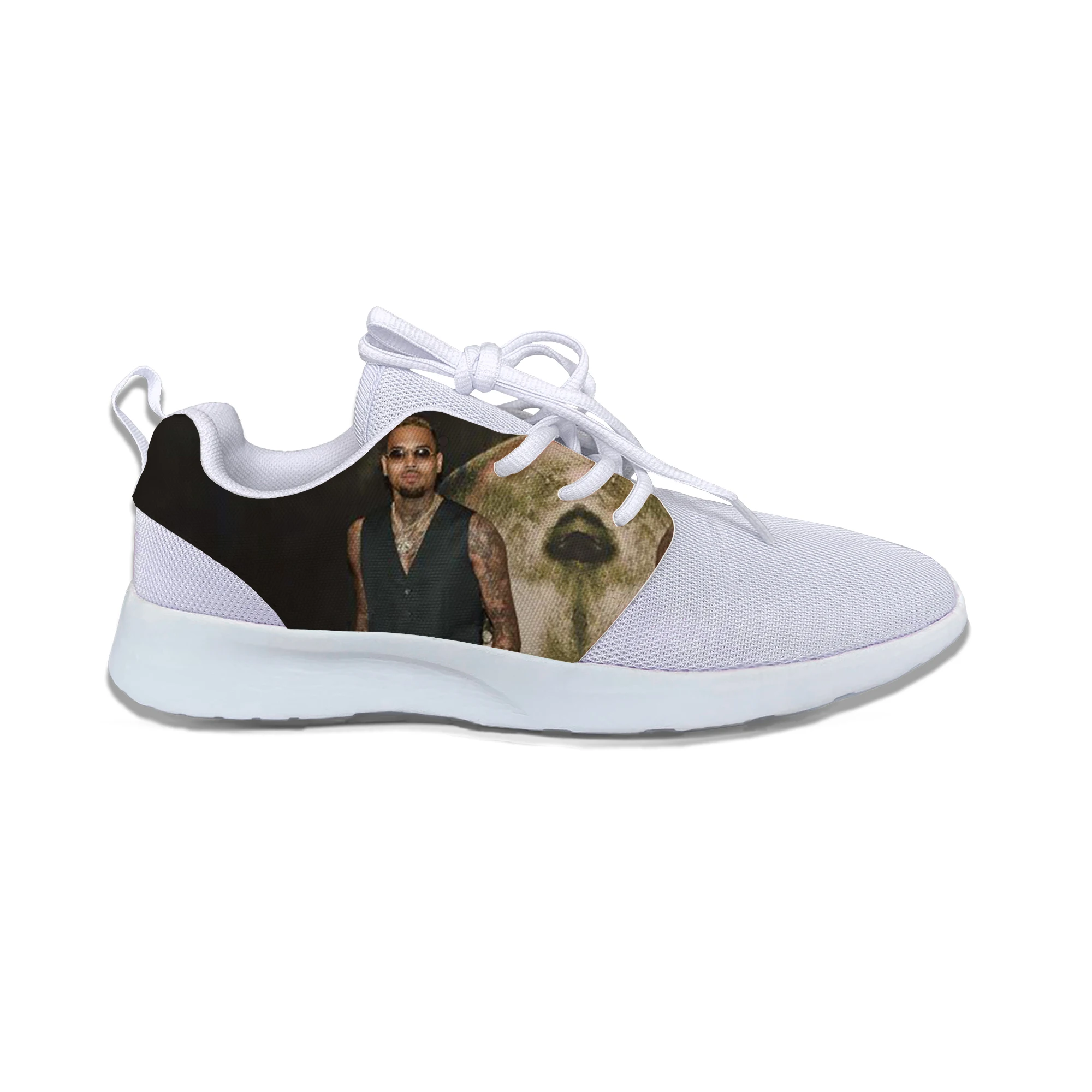 

2019 Hot Cool Fashion Pop Funny Hip Hop Summer High Quality Sneakers Handiness Casual Shoes 3D Printed For Men Women Chris Brown