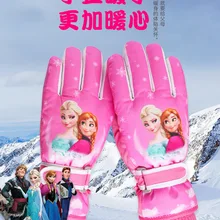 Уличные лыжные перчатки водонепроницаемые детские Мультяшные теплые перчатки зимой