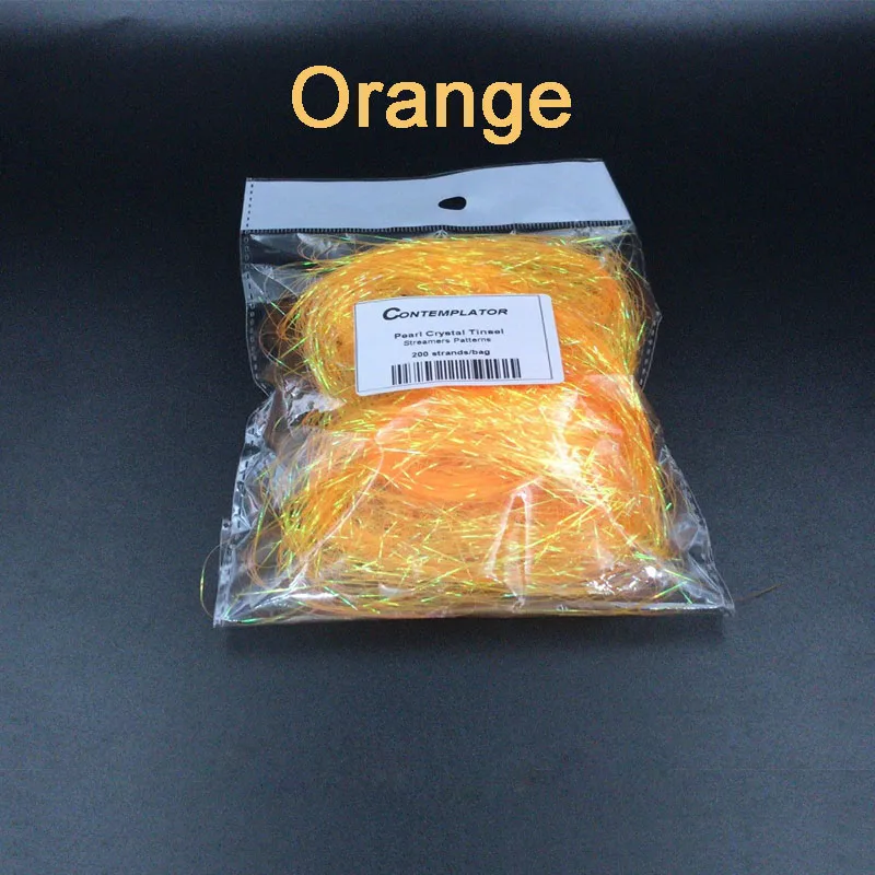 Orange Созерцатель, новинка, 8 цветов, блестящая мишура, растяжки для ловли нахлыстом, материалы для ловли нахлыстом, плоская миларовая жемчужная мишура, flashback nymphs - Цвет: Orange