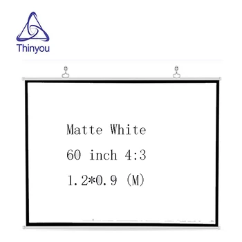 

Thinyou wall Projection Screen 60 inches 4:3 Manual Pull Down Portable Rolling For 3D HD Cinema Office home Cinema