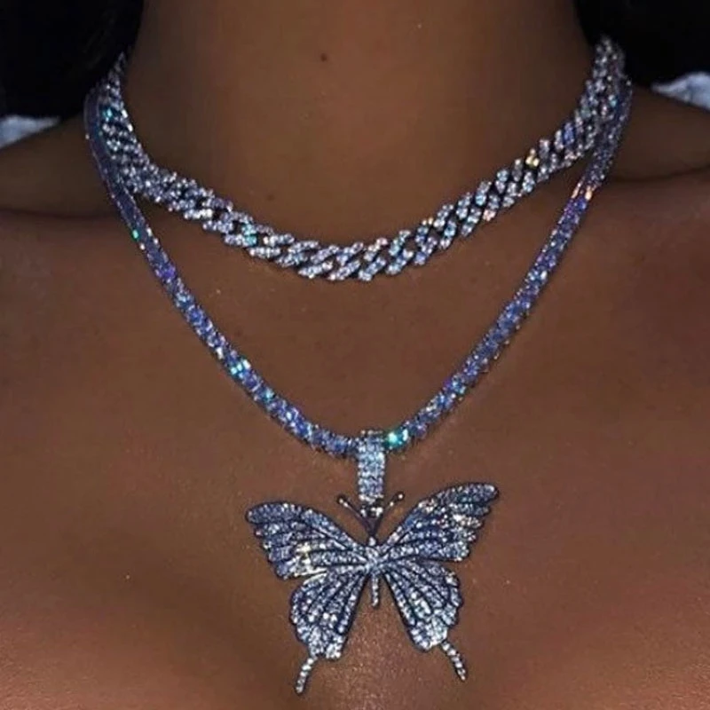 Shiny Chunky Rhinestone Choker Necklace 