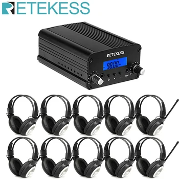

Retekess TR509 Wireless FM Transmitter Broadcast Stereo Radio Station + 10pcs TR101 Headphone For Church Meeting Translation