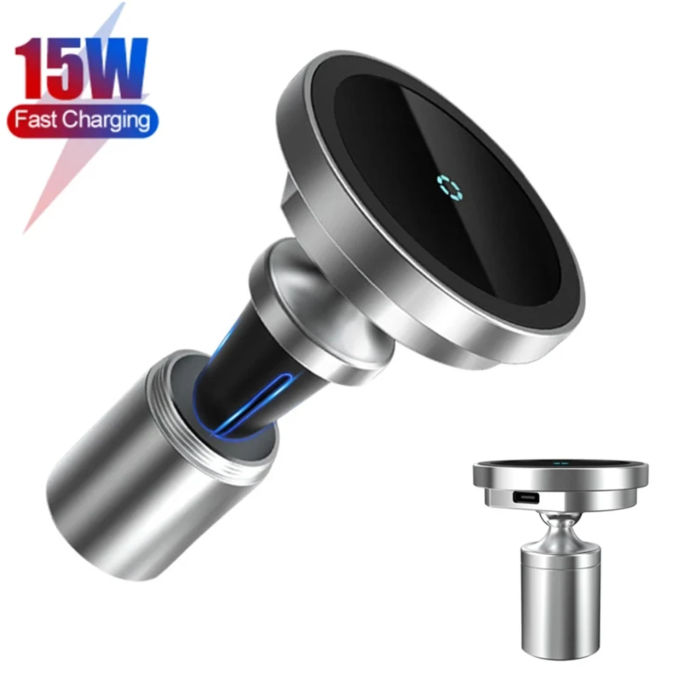 15W Magnetic Wireless Car Charger Airvent Mount Magnet Magsafing Phone Car Holder Fast Charging Stand For Iphone 12 12 Pro Max