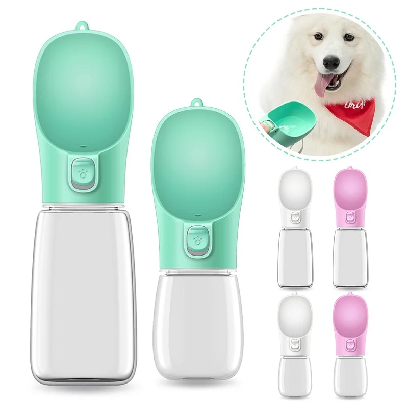 Botella de agua portátil para mascotas, tazón de viaje, dispensador de agua al aire libre, para cachorros, perros y gatos