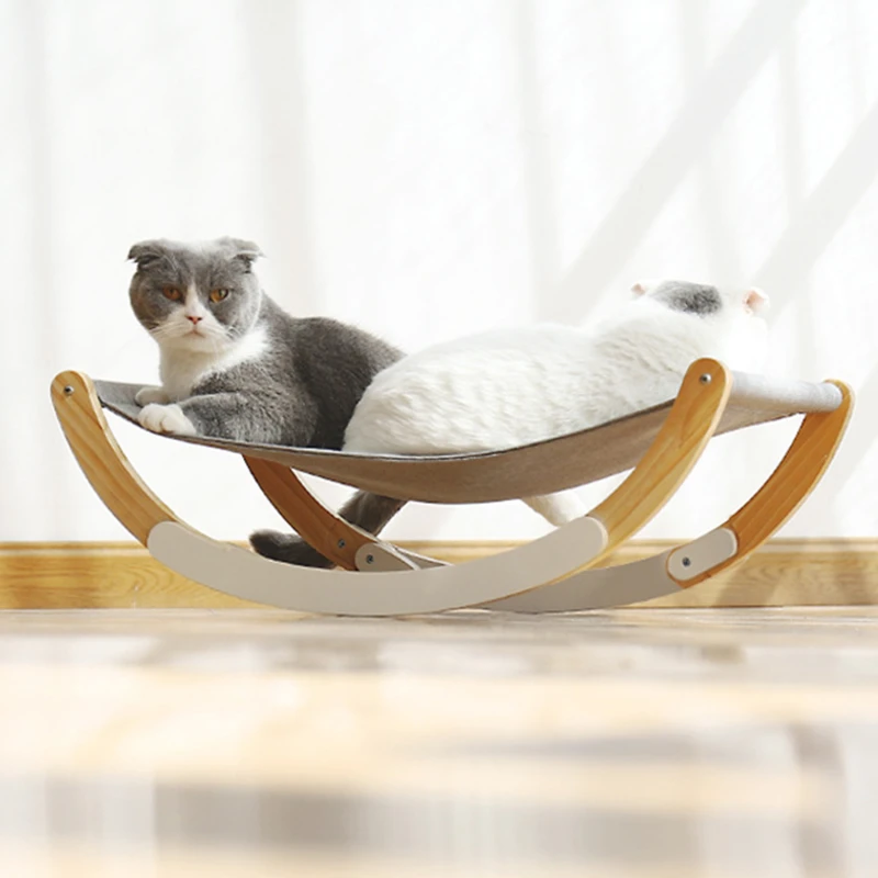 Гамак для кошки Pet колыбели серым древесным рисунком из мягкой дышащей ткани