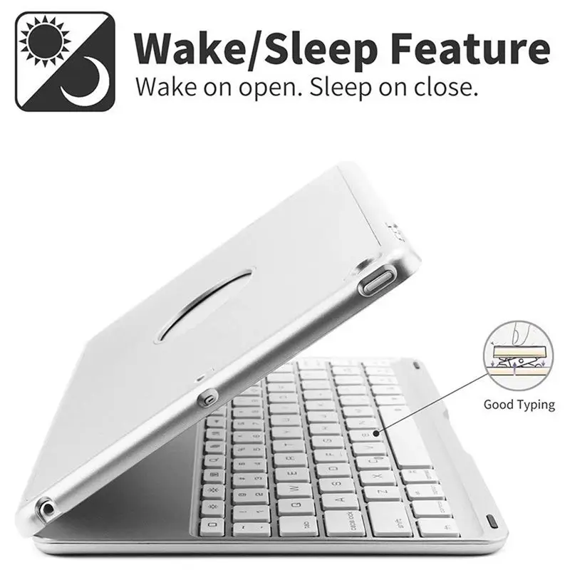 Keyboard Case for iPad 9.7 inch /,iPad Air Hard Shell Case with 7 Colors Back-lit Wireless Bluetooth Keyboard Cover for