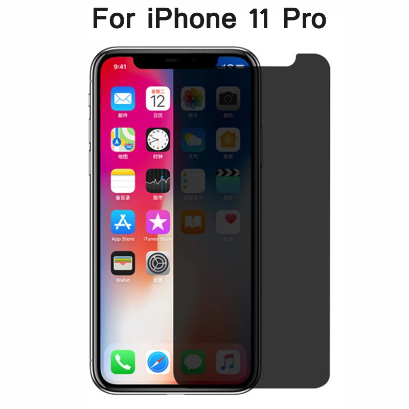 9H анти шпион Пип блики конфиденциальности защита экрана для iPhone X XS Max 11Pro Max 6 6s 7 8 Plus 8 Plus Закаленное стекло пленка - Цвет: for iPhone 11 Pro