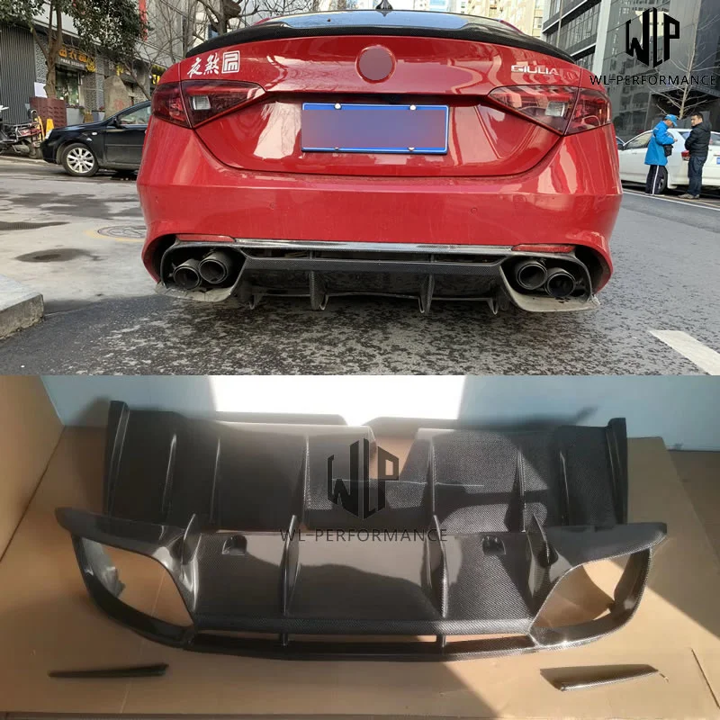 Labbro Diffusore Posteriore Kit Carrozzeria In Fibra Di Carbonio Di Alta Qualità Per Alfa Romeo Giulia Big Quadrifoglio Car Styling 17-19