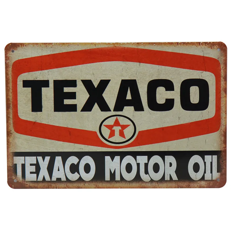 Texaco газовые масляные гаражные Ретро художественные железные наклейки, винтажный Настенный декор, металлическая пластина, плакат, оловянный бар, знаки, жестяная живопись, H29 - Цвет: Q