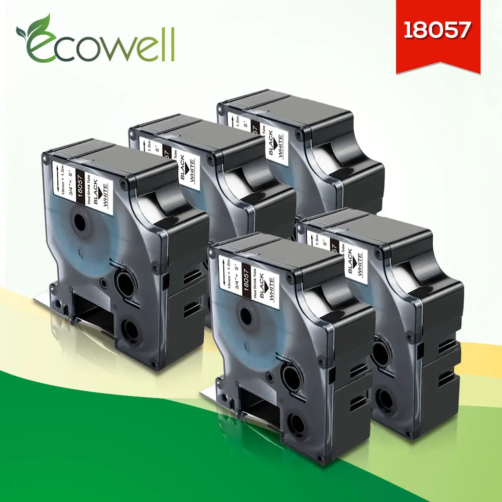 Ecowell 5 шт. 19 мм лента для принтера 18057 совместимый с Dymo промышленная термоусадочная