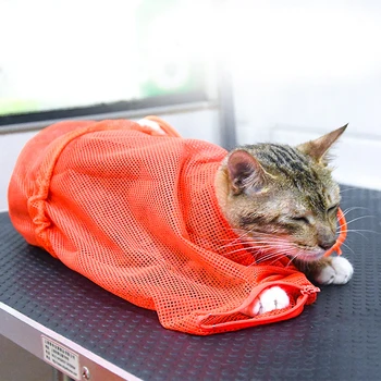 

Pet Grooming Bathing Bag Mesh Washing Bag Adjustable for Cat Dog Anti Scratch Bite Restraint Nail Trimming Injecting Pouches