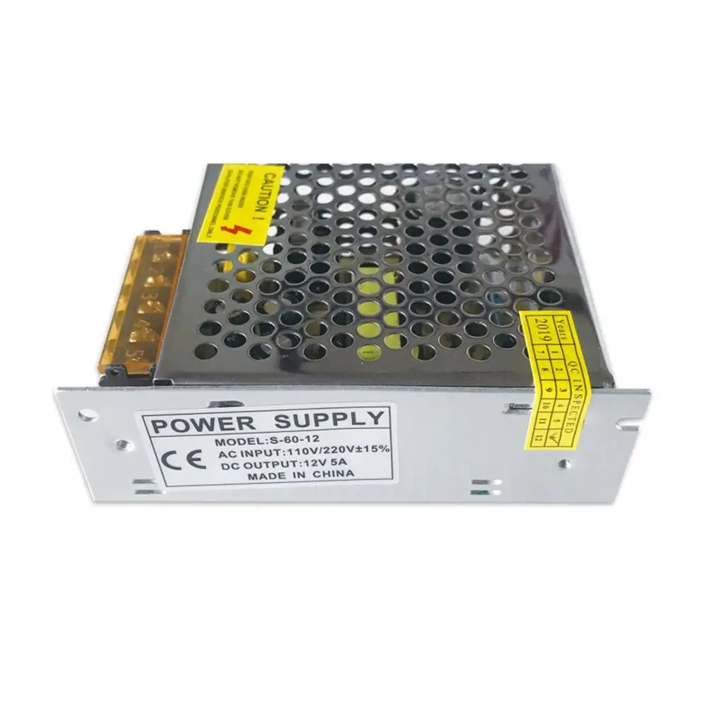 DC12V 5A 60W трансформаторы светодиодный адаптер питания для светодиодных лент выключатель питания светодиодный драйвер