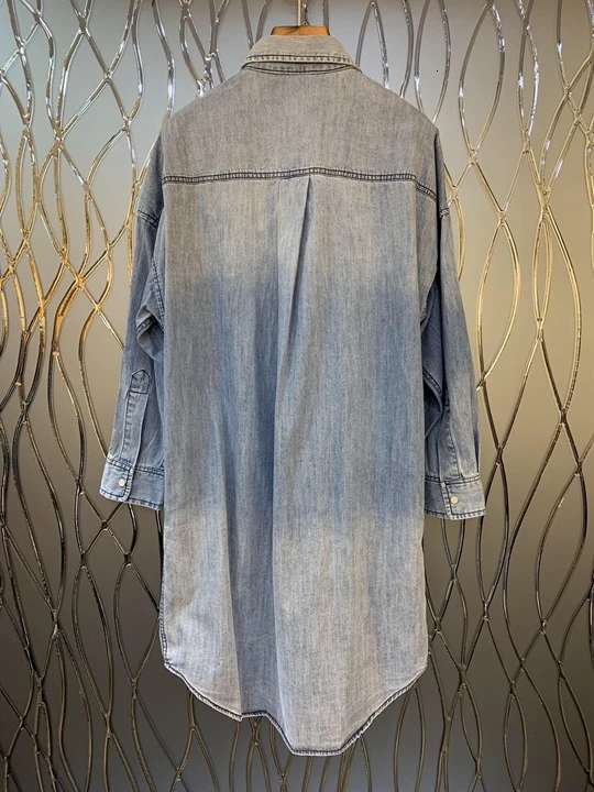 autumn early new girl lapel, chest animal embroidery pattern, long sleeved denim dress 923