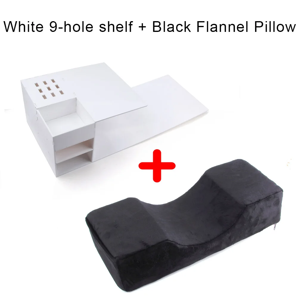 9 holes White set D Подушка для наращивания ресниц для шеи, профессиональная эргономичная фланелевая подушка для макияжа, для салонов, для прививки - Цвет: 9 holes White set D