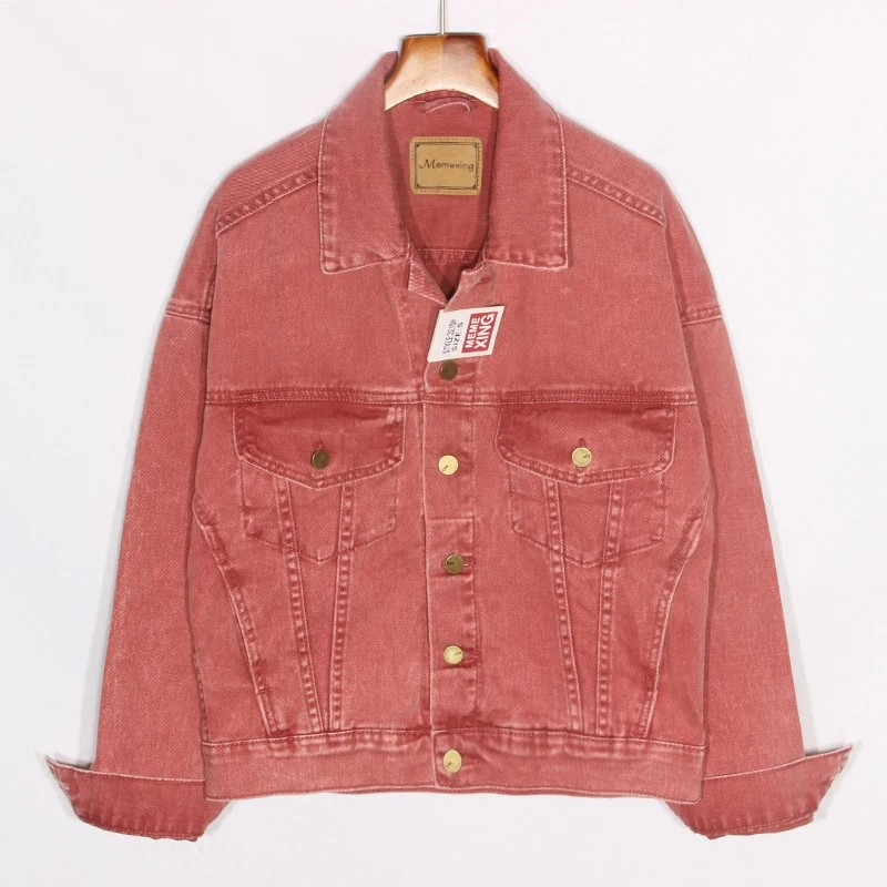 

Harajuku Spring 2020 Plus size Women Solid Vintage Washed Jean jacket Loose Single-breasted Jaqueta feminina Casual Denim jacket