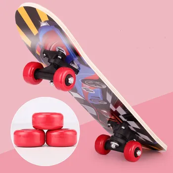 

Four-wheeled Skateboard Kids Student Maple Skateboards 60x15cm Multiple Colors Scooter