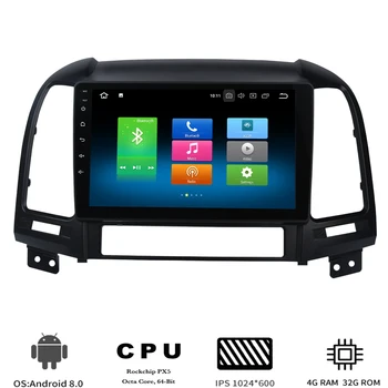 

Android 9.0 Car Multimedia Player For Hyundai Santa Fe 2006-2011Radio 2 din GPS Navi 2.5D IPS screen Octa-Core 4Gb+32Gb BT RDS