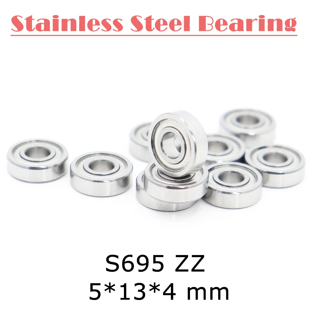 S695ZZ подшипник 5*13*4 мм (10 шт.) 440C ролик из нержавеющей стали S695Z S695 Z ZZ шариковые