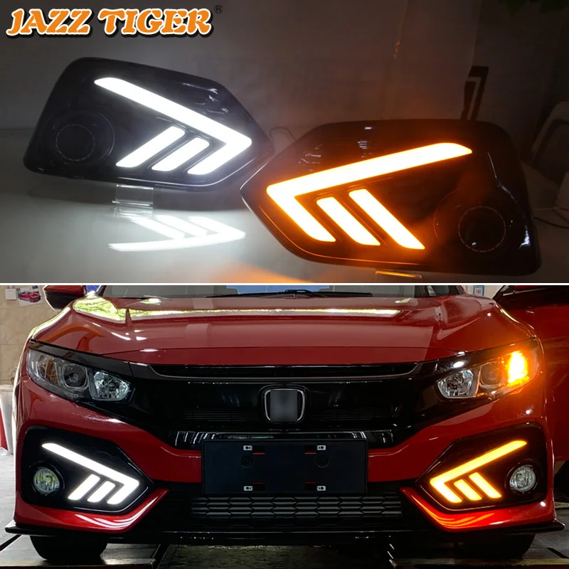 2 шт. для Honda Civic хэтчбек 2016 2020 отложным воротником желтый сигнал реле 12V