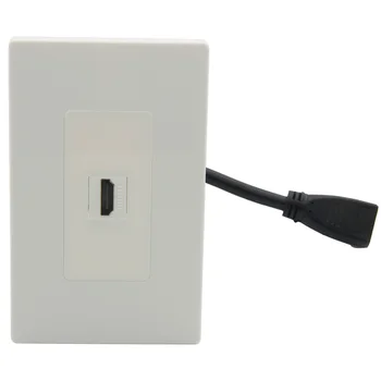 

New Design 1 Gang No Screw Decorative Short Cable Style HDMI Female To Female Wall Plate