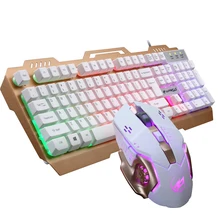Новинка K2+ Q8 Проводная Механическая игровая клавиатура с 104 клавишами и мышь комбинированная цветная клавиатура с подсветкой Механическая классная металлическая панель